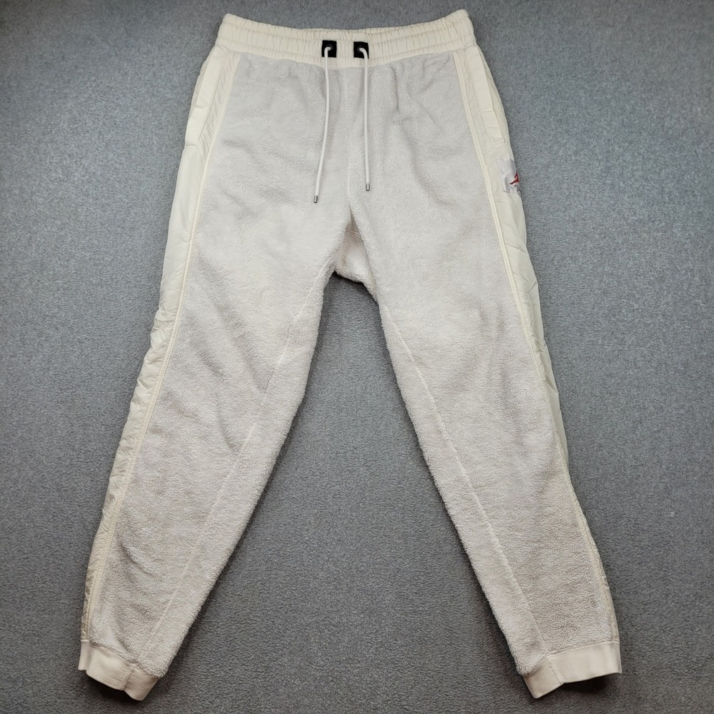 Jordan Flight Sherpa Pants Mens Medium White AH6257-100 Fleece Joggers